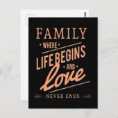 FAMILY Where Life Begins & Love Never Ends. ポストカード (正面/裏面)