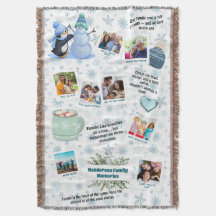 Family Winter Memories コラージュ – スノーフレークとココア