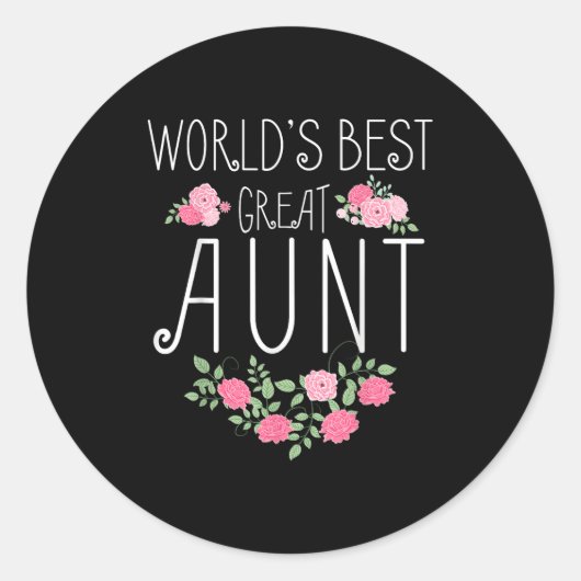 Family World's Great Aun Funny Auntie Ever Gift  ラウンドシール (正面)