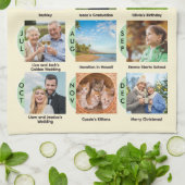 Family Year Gallery of 12 Photos Cream Custom キッチンタオル (折り畳み)