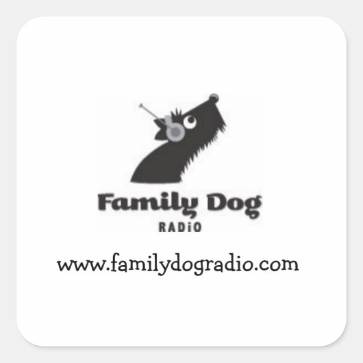 Familydogradioスクエアステッカー スクエアシール (正面)