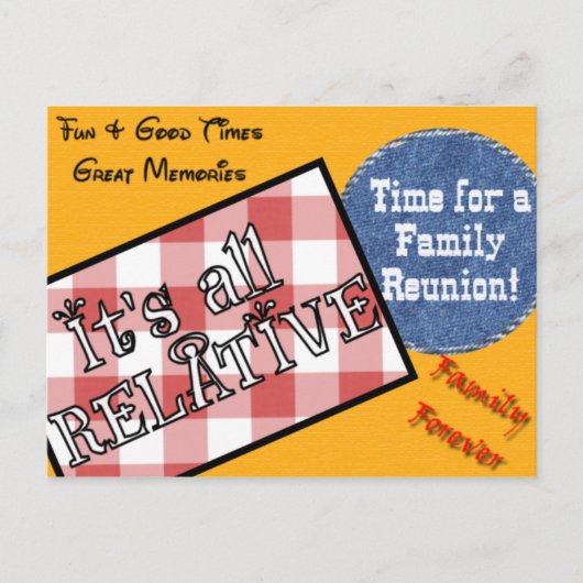 Famlyの懇親会の郵便はがき インビテーションポストカード (正面)