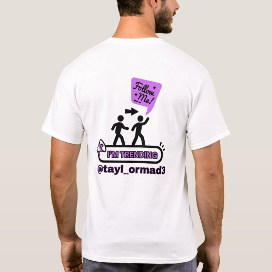 FAMOUSにしてくれ ソーシャルメディア両面ユニセックス Tシャツ (裏面)