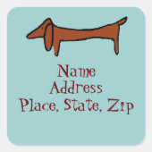 Famous Abstract Dachshund スクエアシール (正面)