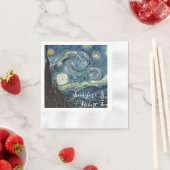 Famous art reprint, Starry Night, by Van Gogh 縁ありカクテルナプキン (インサイチュ)