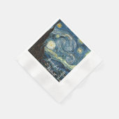 Famous art reprint, Starry Night, by Van Gogh 縁ありカクテルナプキン (角)
