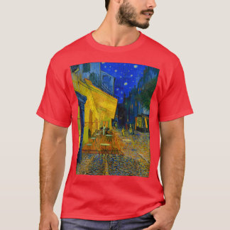 Famous Artist Cafe Terrace at Night Van Gogh Art P Tシャツ