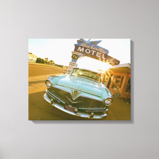 Famous Blue Swallow Motel on Route 66 キャンバスプリント (正面)