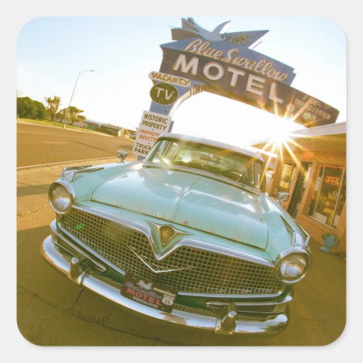 Famous Blue Swallow Motel on Route 66 スクエアシール (正面)