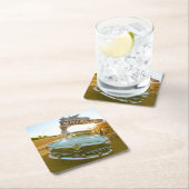 Famous Blue Swallow Motel on Route 66 スクエアペーパーコースター (インサイチュ)