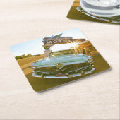 Famous Blue Swallow Motel on Route 66 スクエアペーパーコースター (アングル)