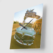 Famous Blue Swallow Motel on Route 66 スクエア壁時計 (傾斜)