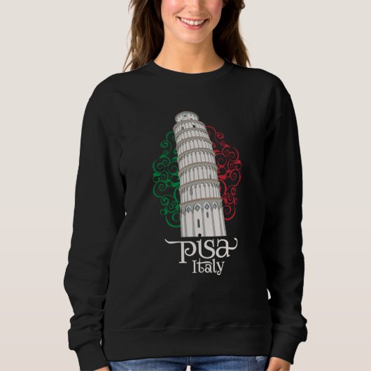 Famous Italian Landmark Leaning Tower of Pisa スウェットシャツ (正面)