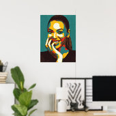 Famous Singer Portrait Modern Wall Art ポスター (ホームオフィス)