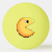 fan art PacMan tribute jaune noir pixel art 卓球ボール (正面)