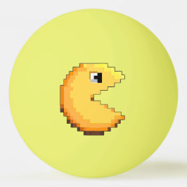 fan art PacMan tribute jaune noir pixel art 卓球ボール