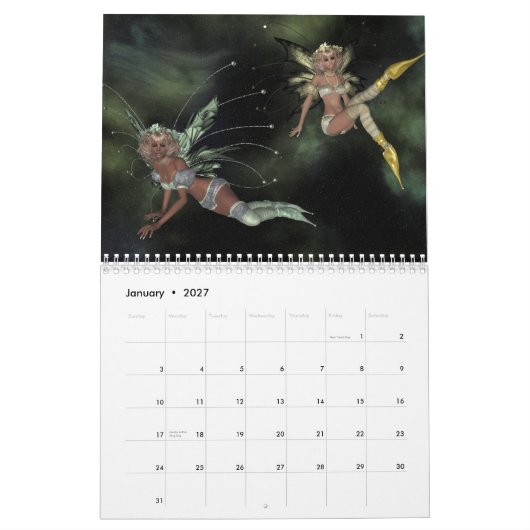 Fanatsyのための年 カレンダー (1月 2027)