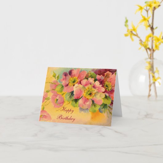 FancifulとフェミニンフローラNotecards – 追加文字 カード (黄色い花)