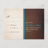 Fanciful Bird Cage – チョコレート&ティール（緑がかった色）ウェディングRSVP インビテーションポストカード (裏面)