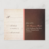 Fanciful Bird Cage – チョコレート&ピンクウェディングRSVP インビテーションポストカード (裏面)