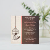 Fanciful Bird Cage – チョコレート&ピンク結婚ズ 招待状 (スタンド正面)