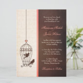Fanciful Bird Cage – チョコレート&ピンク結婚ズ 招待状 (スタンド正面)