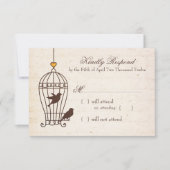 Fanciful Bird Cage - Autumn Orange Wedding RSVP (正面)
