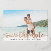 Fanciful Foilスクリプト日付カードを保存 箔招待状 (正面)