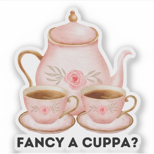  "Fancy a Cuppa?" シール (正面)