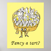 Fancy a Tart Funny Quirky Lemon Meringue Pie Art ポスター (正面)