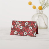 Fancy Anemones Flower Fall Wedding プレイスカード (裏面)