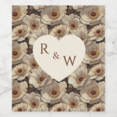 Fancy Anemones Garden Countryside Wedding ワインラベル (シングルラベル)