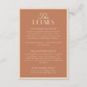 Fancy Beige Bronzer Old Money Boho Wedding Details エンクロージャーカード (正面)