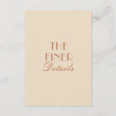 Fancy Beige Bronzer Old Money Boho Wedding Details エンクロージャーカード (裏面)