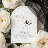 Fancy Black Bow She's Tying The Knot Bridal Shower 招待状