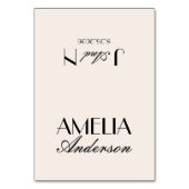 Fancy Black Cream Classy Wedding Place Cards テーブルナンバー (正面)