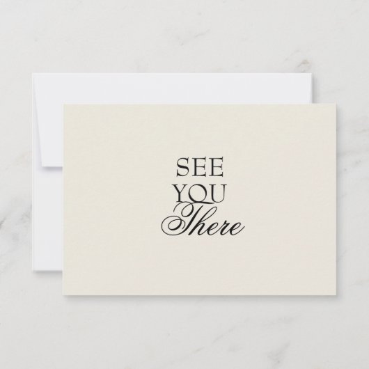 Fancy Black Cream Floral Boho Wedding RSVP (裏面)