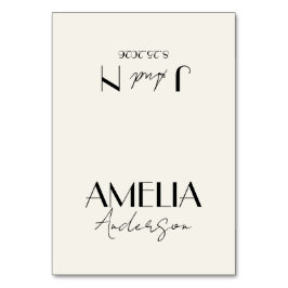 Fancy Black Ivory Old Money Wedding Place Cards テーブルナンバー