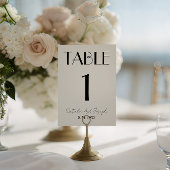  Fancy Black Ivory Old Money Wedding Table Number 招待状