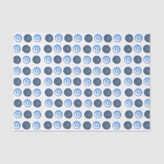 Fancy Blue Buttons White  薄葉紙 (正面)