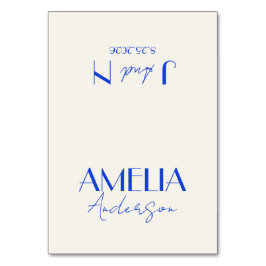 Fancy Blue Ivory Old Money Wedding Place Cards テーブルナンバー