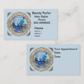 Fancy Blue Pansy Beautician 予約カード (正面/裏面)