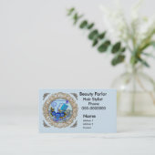 Fancy Blue Pansy Beautician 予約カード (スタンド正面)