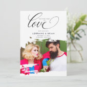 Fancy Brushstroke Photo Sophisticated Wedding セーブザデート (スタンド正面)