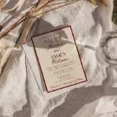 Fancy Burgundy Cream Classy Old Money Wedding 招待状