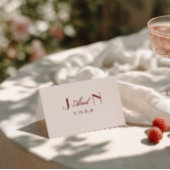 Fancy Burgundy Cream Classy Wedding Place Cards テーブルナンバー