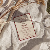 Fancy Burgundy Cream Old Money All In One Wedding 招待状