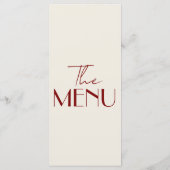 Fancy Burgundy Old Money Retro Luxury Wedding メニュー (裏面)