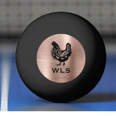 Fancy Chicken Silhouette in Faux Copper n Black 卓球ボール