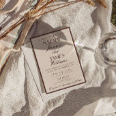 Fancy Chocolate Brown Old Money QR Code Wedding 招待状